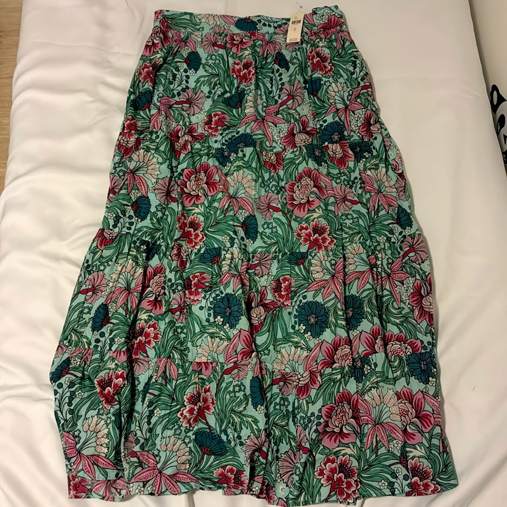 (NWT) Anthropologie - BanJan An | Blue Floral Lined Skirt
